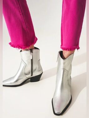 NWT Zara metallic ankle boots Sz 9 (TXABIN)